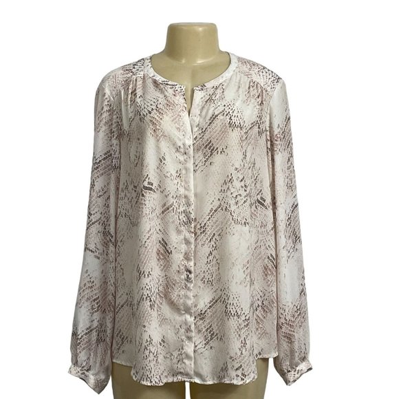 NWT Cynthia Rowley Button Down Casual Light Brown Size XL Women's Blouse - Picture 1 of 9